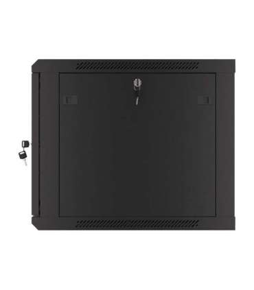 Lanberg Rack cabinet 19" wall-mount 9U/600x600 (flat pack) for self-assembly with metal door WF01-6609-00B Black