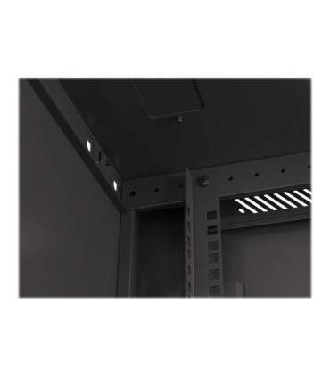 Lanberg Rack cabinet 19" wall-mount 9U/600x600 (flat pack) for self-assembly with metal door WF01-6609-00B Black