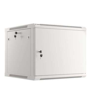 Lanberg Rack cabinet 19" wall-mount 9U/600x600 (flat pack) for self-assembly with metal door WF01-6609-00S Grey