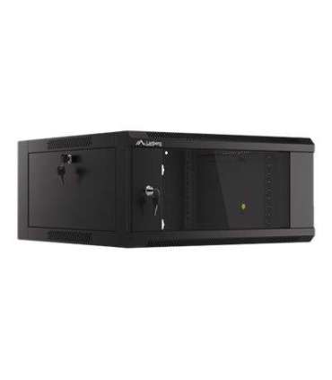 Lanberg Rack cabinet 19" wall-mounted 4U 600 fast assembly (flat pack) WFFA-5604-10B Black