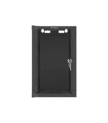 Lanberg Rack cabinet 10" wall-mount 9U/280x310 (flat pack) with glass door WF10-2309-10B Black