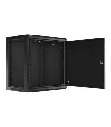 Lanberg Rack cabinet 19" wall-mount 12U/600x450 for self-assembly with metal door (flat pack) WF01-6412-00B Black