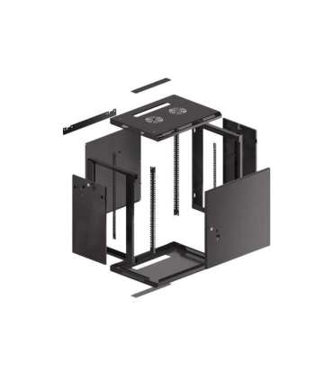 Lanberg Rack cabinet 19" wall-mount 12U/600x450 for self-assembly with metal door (flat pack) WF01-6412-00B Black