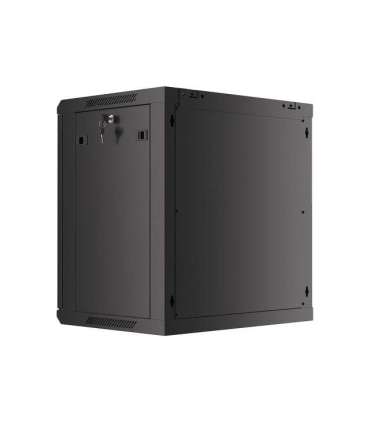 Lanberg Rack cabinet 19" wall-mount 12U/600x450 for self-assembly with metal door (flat pack) WF01-6412-00B Black