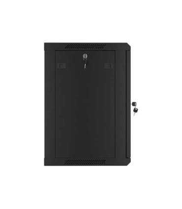 Lanberg Rack cabinet 19" wall-mount 12U/600x450 for self-assembly with metal door (flat pack) WF01-6412-00B Black