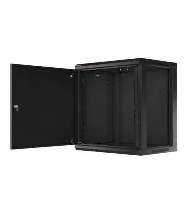 Lanberg Rack cabinet 19" wall-mount 12U/600x450 for self-assembly with metal door (flat pack) WF01-6412-00B Black