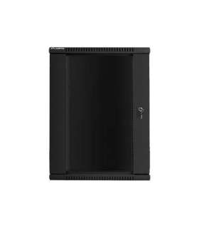 Lanberg Rack cabinet 19" wall-mount 18U/600x600 (flat pack) with glass door WF01-6618-10B Black