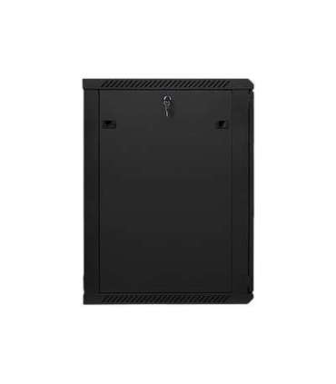 Lanberg Rack cabinet 19" wall-mount 18U/600x600 (flat pack) with glass door WF01-6618-10B Black
