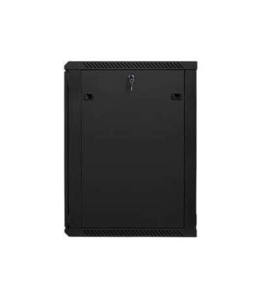 Lanberg Rack cabinet 19" wall-mount 18U/600x600 (flat pack) with glass door WF01-6618-10B Black