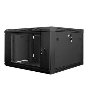 Lanberg Rack cabinet 19" wall-mount 6U/600x600 (flat pack) WF01-6606-10B Black