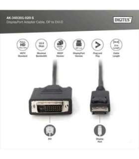 Digitus Adapter Cable, DP - DVI DisplayPort 2 m