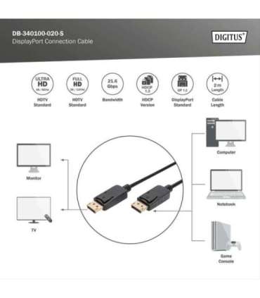 Digitus DisplayPort Connection Cable DisplayPort 2 m