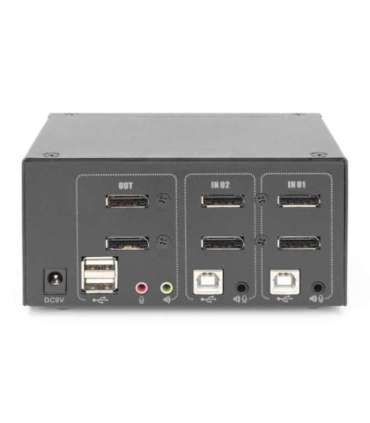 Digitus KVM Switch, 2-Port, Dual Display, 4K, DisplayPort DS-12862