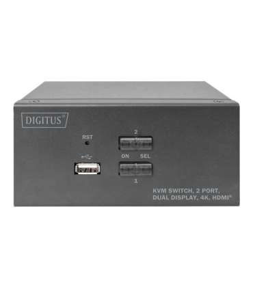 Digitus KVM Switch, 2 Port, Dual Display, 4K, HDMI DS-12860