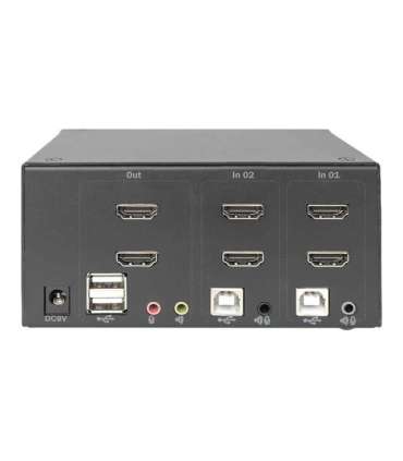 Digitus KVM Switch, 2 Port, Dual Display, 4K, HDMI DS-12860
