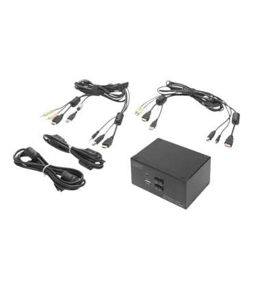 Digitus KVM Switch, 2 Port, Dual Display, 4K, HDMI DS-12860