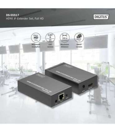 Digitus HDMI IP Extender Set, Full HD, 120 m DS-55517