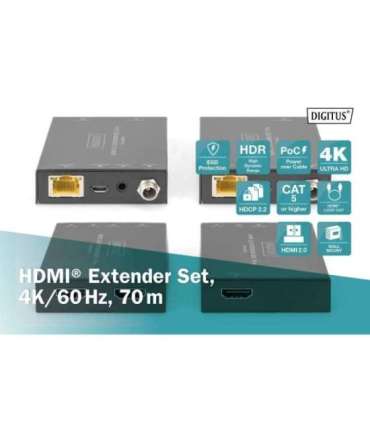 Digitus HDMI Extender Set, 4K/60Hz, 70 m DS-55506