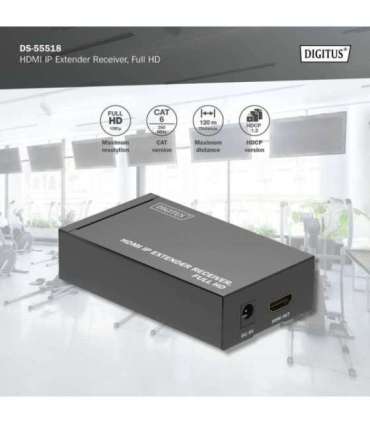 Digitus HDMI IP Extender Receiver, Full HD DS-55518