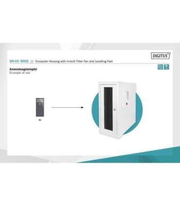 Digitus Computer housing with in-built filter fan and levelling feet DN-CC 9002 Light grey