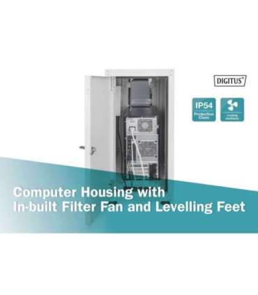 Digitus Computer housing with in-built filter fan and levelling feet DN-CC 9002 Light grey
