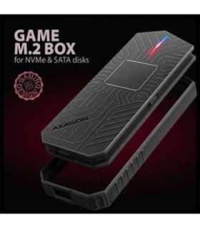 AXAGON USB-C 10Gbps - M.2 NVMe and SATA SSD GAME M.2 box EEM2-GAM
