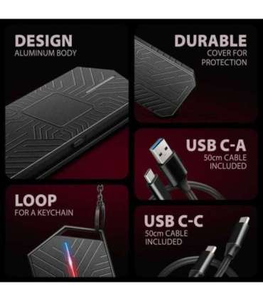 AXAGON USB-C 10Gbps - M.2 NVMe and SATA SSD GAME M.2 box EEM2-GAM