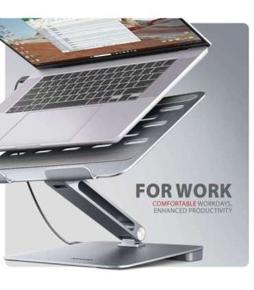 AXAGON Desk Mount HMC-STND USB-C 5Gbps Stand and Hub 7in1 Adjustable Height, Tilt 10-16 " Aluminum