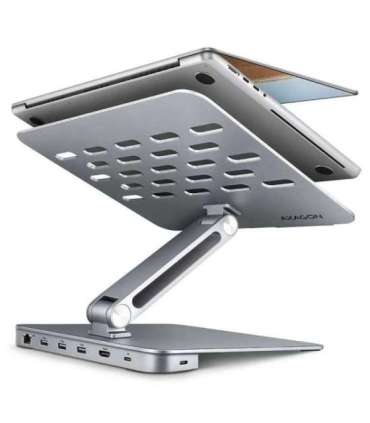 AXAGON Desk Mount HMC-STND USB-C 5Gbps Stand and Hub 7in1 Adjustable Height, Tilt 10-16 " Aluminum