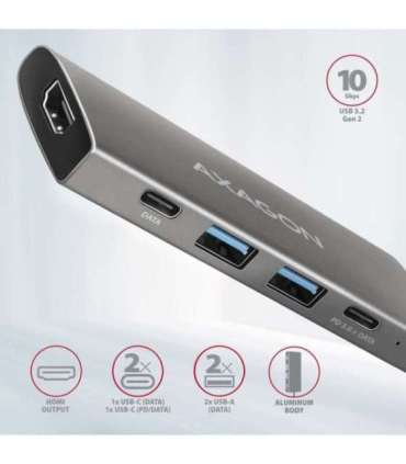 AXAGON Multi-port USB-C 10Gbps hub, 13cm HMC-5G21