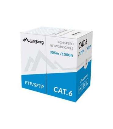 Lanberg LAN Cable Cat.6 FTP, Solid CU Grey CPR + Fluke Passed LCF6-11CU-0305-S 305 m