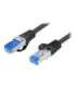Lanberg Patchcord Cat.6A S/FTP LSZH CCA Black Fluke Passed PCF6A-10CC-0050-BK 0.5 m