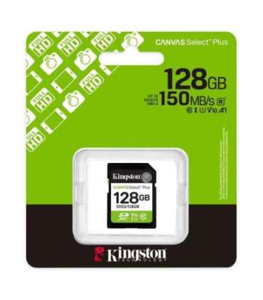 Kingston Canvas Select Plus 128 GB SD Flash memory class Class 10, UHS-I, U1/U3, Video Class 10/30