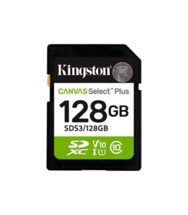 Kingston Canvas Select Plus 128 GB SD Flash memory class Class 10, UHS-I, U1/U3, Video Class 10/30