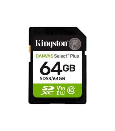 Kingston Canvas Select Plus 64 GB SD Flash memory class Class 10, UHS-I, U1/U3, Video Class 10/30