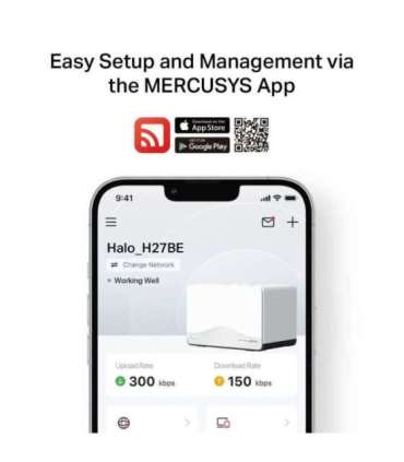 Mercusys Halo H27BE(2-pack) BE3600 Whole Home Mesh Wi-Fi 7 System Mercusys BE3600 Whole Home Mesh Wi-Fi 7 System |