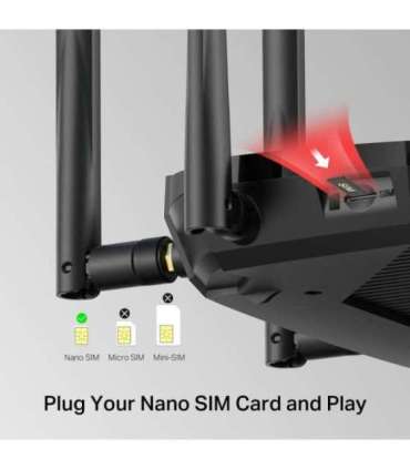 Mercusys MB235-4G AC1200 Wi-Fi 4G+ LTE Router, Build-In 300Mbps 4G LTE Modem Mercusys