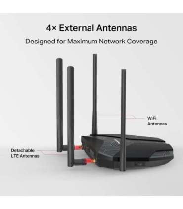 Mercusys MB235-4G AC1200 Wi-Fi 4G+ LTE Router, Build-In 300Mbps 4G LTE Modem Mercusys