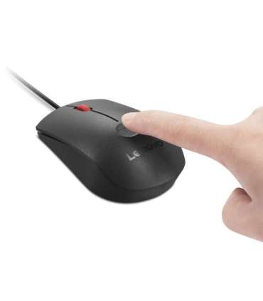 Lenovo Fingerprint Biometric USB Mouse Gen3 Wired USB-A Black/Red