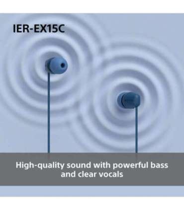 Sony Earbuds IER‑EX15C Wired In-ear Microphone Blue