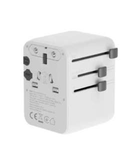 Gembird TPA-2A3C70-01-W Universal travel power adapter, 70 W, white Gembird