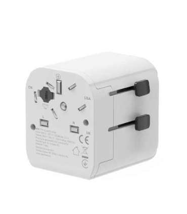 Gembird TPA-EU2A12-01-W EU to Universal travel power adapter, 12W, white Gembird