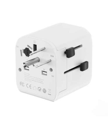 Gembird TPA-EU2A12-01-W EU to Universal travel power adapter, 12W, white Gembird