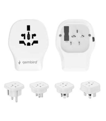 Gembird TPA-1A2C20-02-W Universal travel power adapter, 20 W, white Gembird