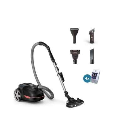 Vacuum Cleaner|PHILIPS|Bagged|900 Watts|Capacity 4 l|Noise 77 dB|Black|Weight 4.6 kg|XD6142/12