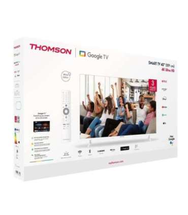 TV Set|THOMSON|43"|4K/Smart|QLED|3840x2160|Google TV|White|43UG4S14W