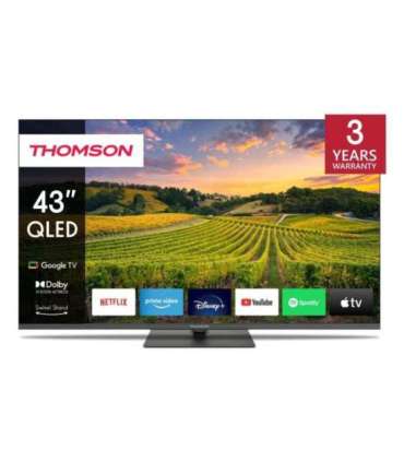 TV Set|THOMSON|43"|4K/Smart|QLED|3840x2160|Bluetooth|Google TV|43QG5C14