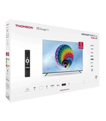 TV Set|THOMSON|65"|4K/Smart|QLED|3840x2160|Wireless LAN|Bluetooth|Google TV|Dark Grey|65QG4S14