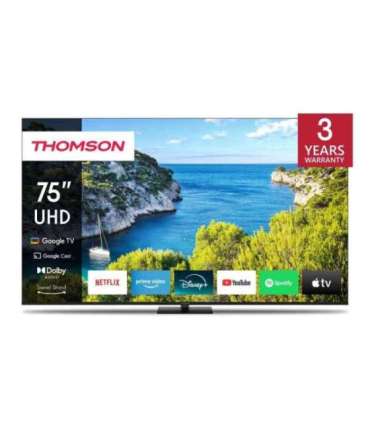 TV Set|THOMSON|75"|4K/Smart|3840x2160|Wireless LAN|Bluetooth|Google TV|Black|75UG5C14