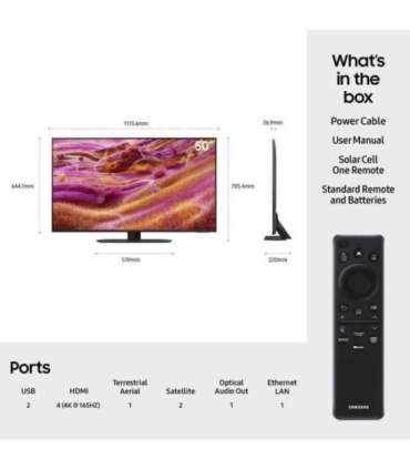 TV Set|SAMSUNG|50 "|4K Ultra HD|3840 x 2160 pixels|Flat|Neo QLED|QE50QN90FATXXH